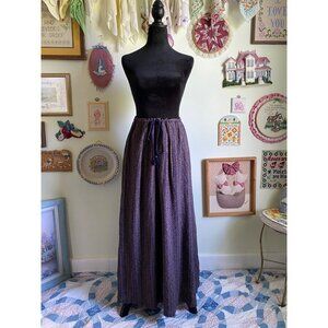 Eddie Bauer 2012 navy goemetric print boho cotton maxi skirt with drawstring wai